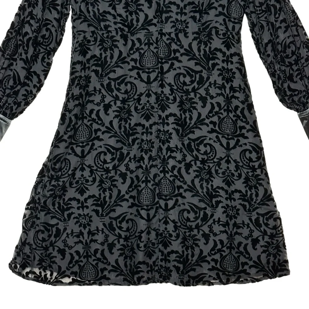 Nanette Nanette Lepore 10 NWT Black Burnout Velvet Dress Witchy Goth Whimsigoth